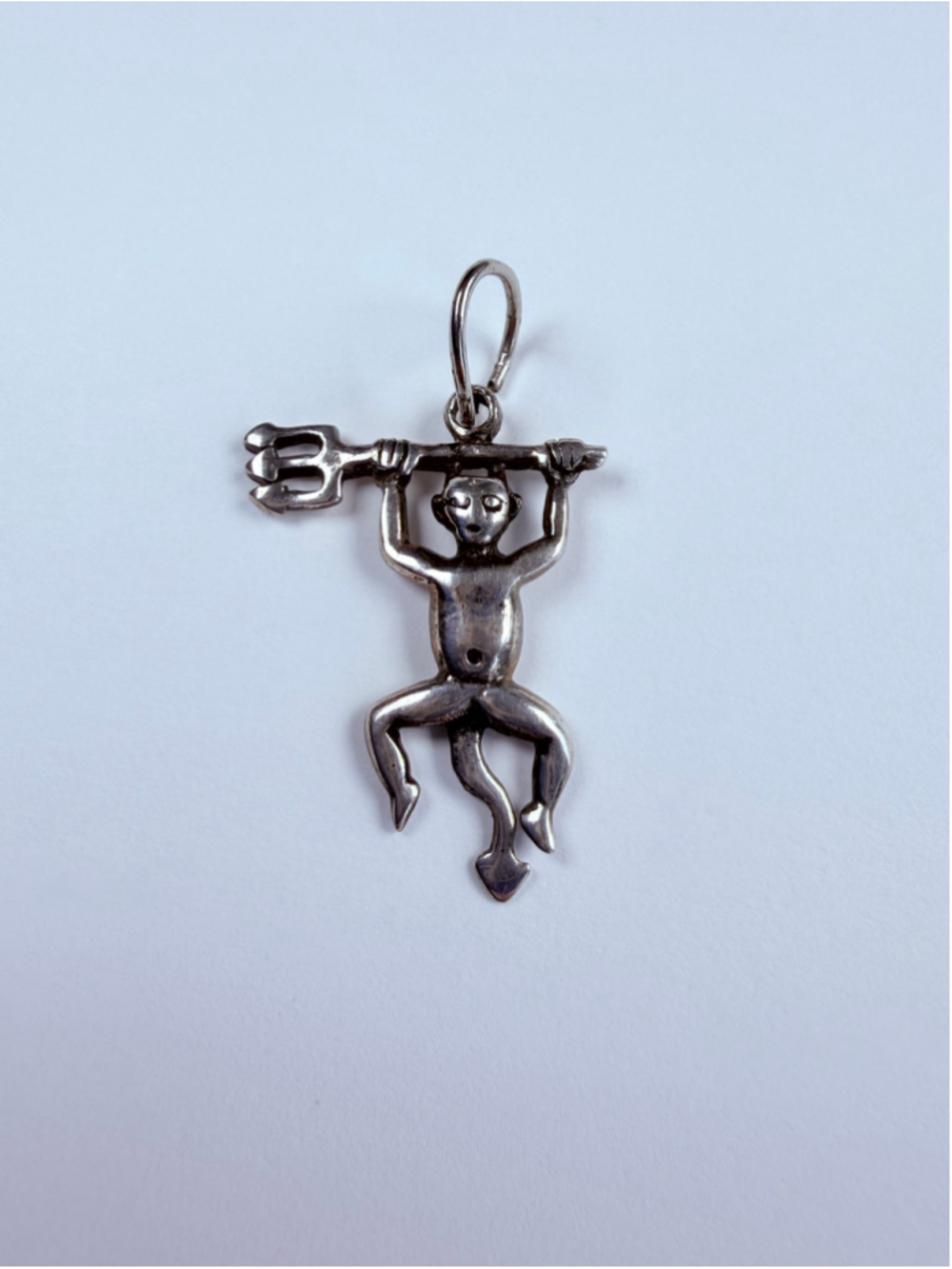 Devil Timanfaya Diablo César Manrique 925 Sterling Silver Necklace VTG Pendant